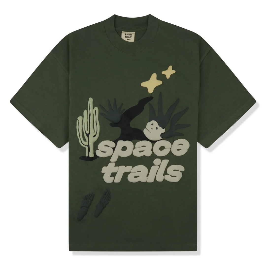 Broken Planet Space Trails T-Shirt Green