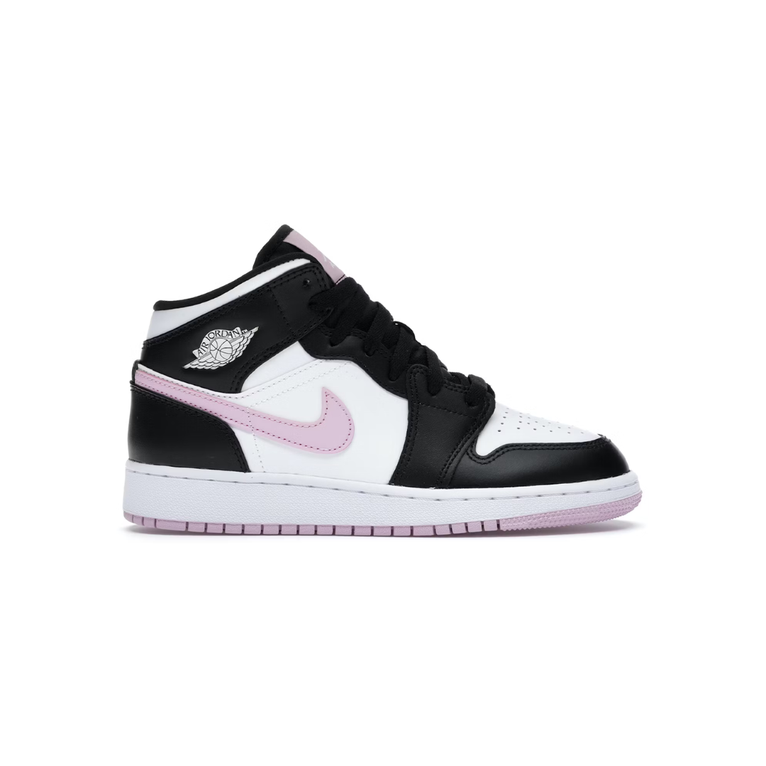 Jordan 1 Mid White Black Light Artic Pink GS